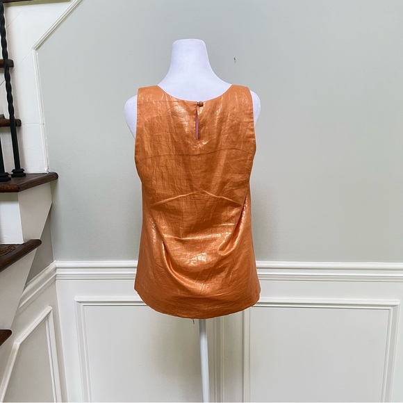 J. Crew Metallic Orange Sleeveless Blouse S - Picture 3 of 7